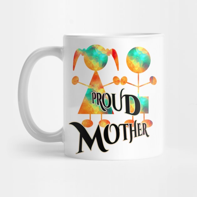 Proud Mother Typographic Bold Colors by Nisuris Art